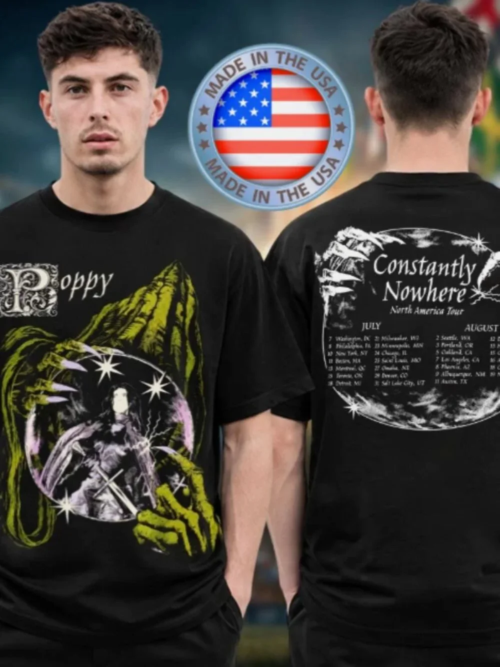 Poppy Constantly Nowhere North America Tour Graphic Black T-Shirt